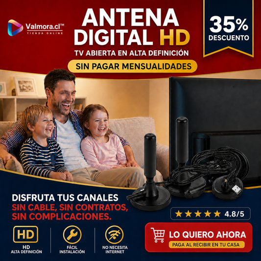 Valmora | TV abierta en HD sin mensualidades y fácil de instalar.